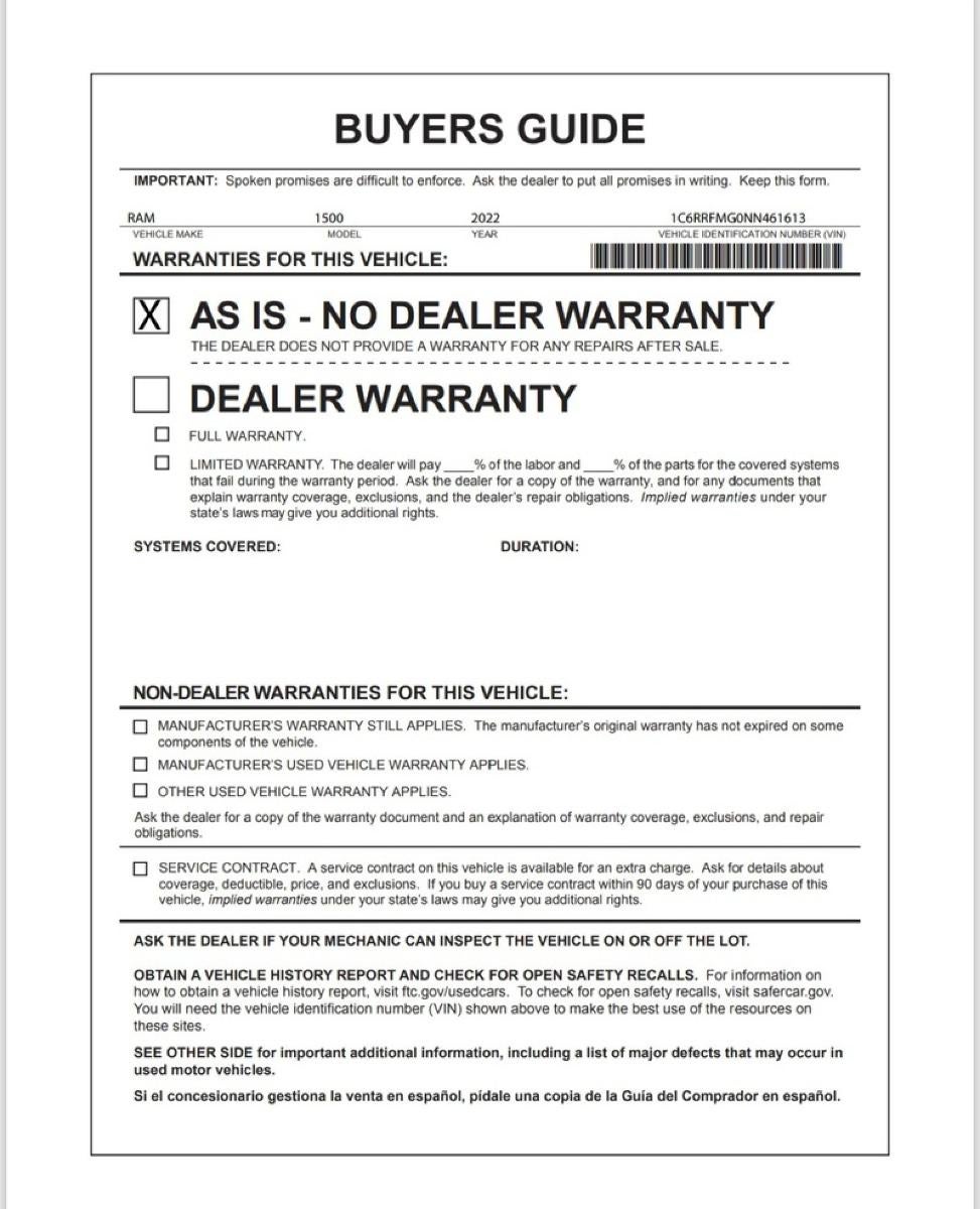 2022 RAM 1500 Big Horn