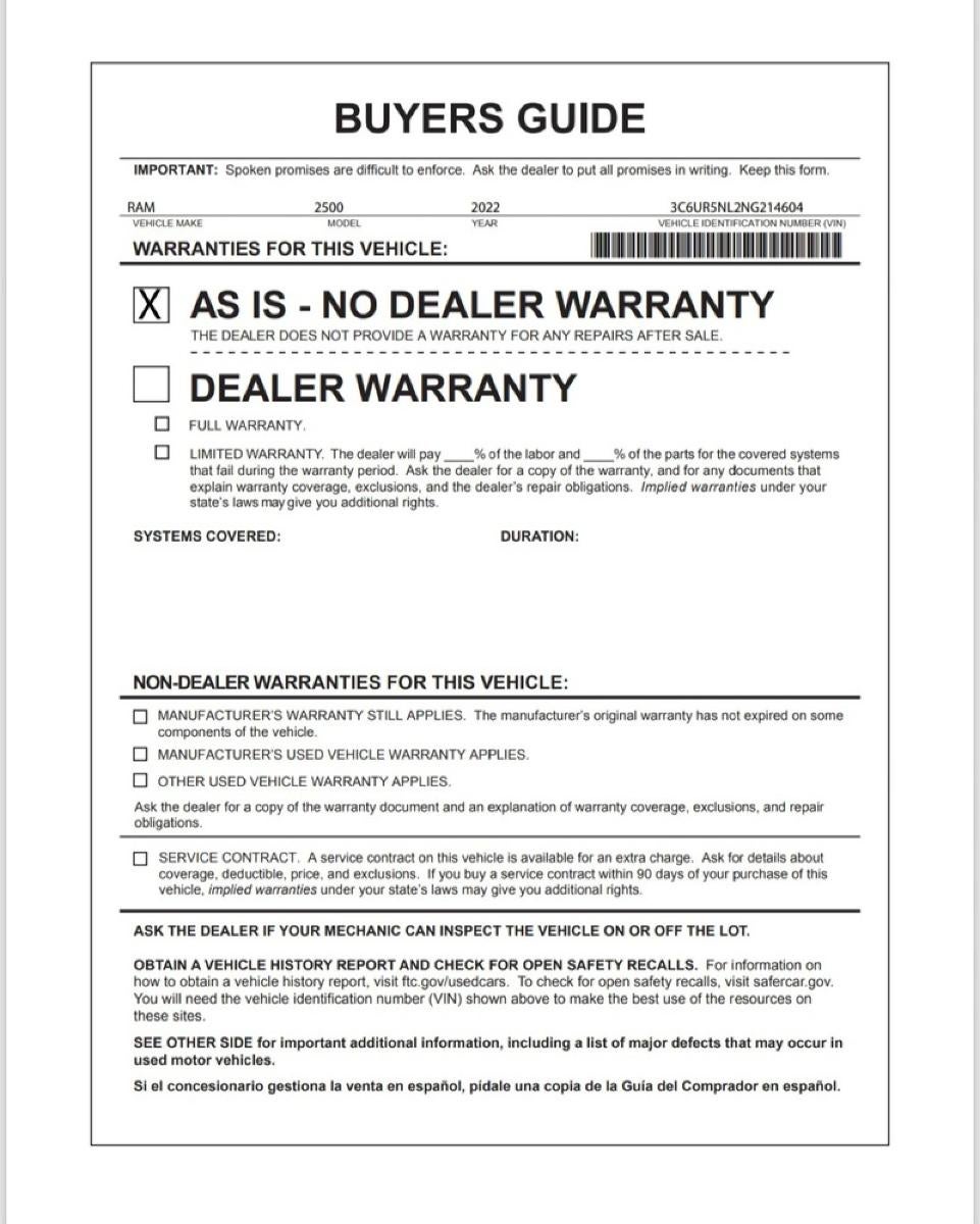 2022 RAM 2500 Laramie