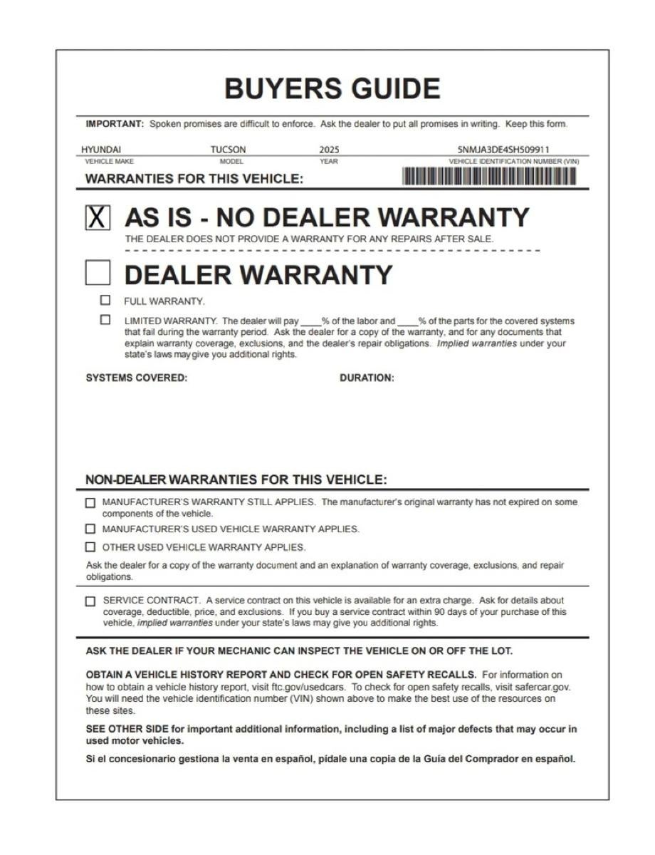 2025 Hyundai Tucson SE