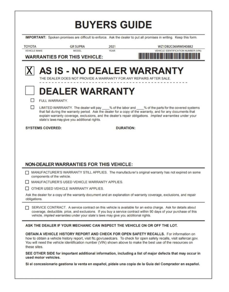 2021 Toyota GR Supra 2.0